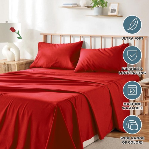 2200TC Hotel Soft 4Pcs Flat Fitted Sheet Set Single/KS/Double/Queen/King/SK Bed - Picture 54 of 67