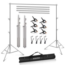 9.2 x 10 Ft Stainless Steel Backdrop Stand Heavy Duty, Adjustable Backdrop St...