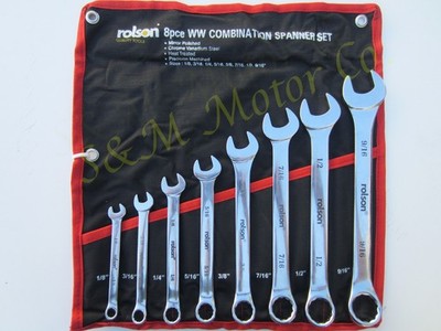 WHITWORTH 8 PIECE COMBINATION WRENCH SET TOOL BSA TRIUMPH NORTON AJS MATCHLESS