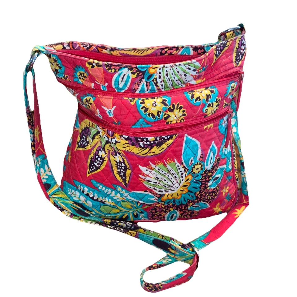Vera Bradley Hipster Rumba Bandolera Bolso de Hombro Cartera Rojo Floral Tropical Foto 2 de 4