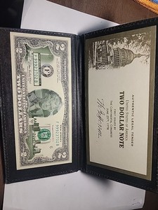 2003A NEW JERSEY  $2 Two Dollar Bill Color Overlay State Landmark Uncirculated