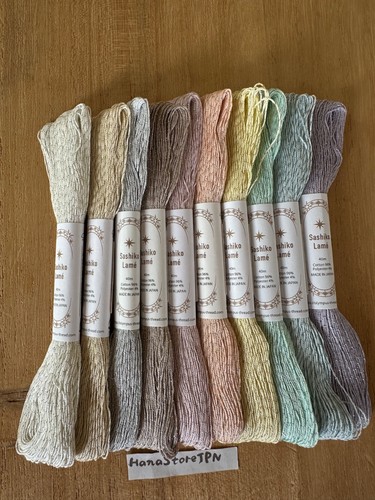 Sashiko Glitter Thread Set 10Colors Embroidery Sewing Made in Japan Olympus - Picture 2 of 18