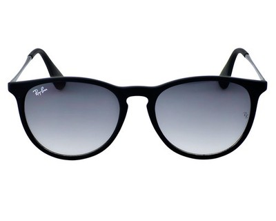 Ray-Ban Women Sunglasses RB4171 Erika Matte Black Frame Grey Gradient Lens 54mm