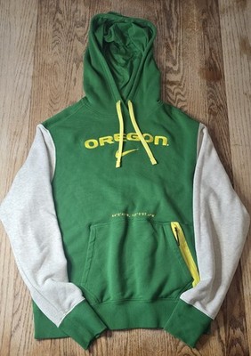 Nike Oregon Ducks Pullover Hoodie Men's Medium Green Gray Coordinates Autzen