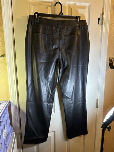 Time And Tru Damen 16 normale Kunstlederhose hoher Bund Taschen gerader Reißverschluss - Bild 6 von 16
