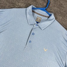 Callaway Polo Shirt Mens 2XL XXL Blue Geometric Performance Short Sleeve Golf