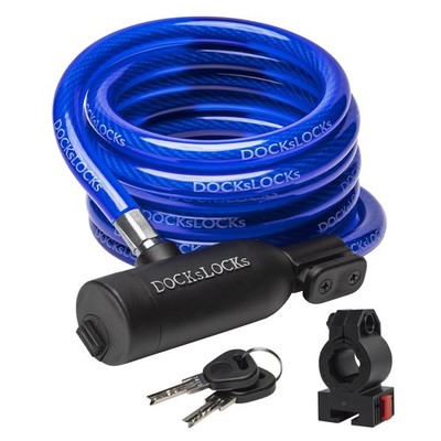 DocksLocks Bike Cable Lock Set, Coiled Security Cable with Key Lock and Mount...