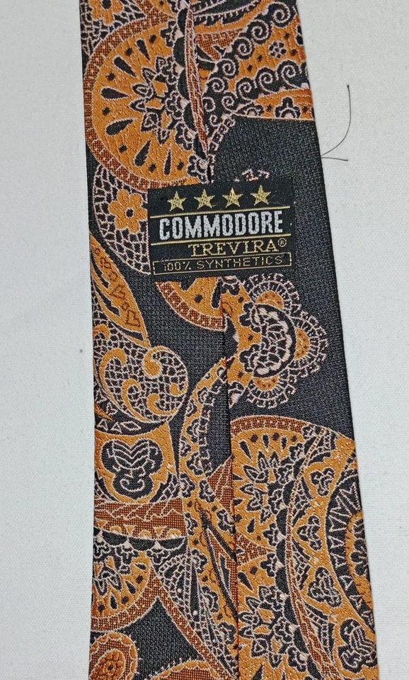 Corbata para hombre vintage Commodore Trevira patrón cachemir Foto 4 de 4