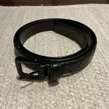 Bottega Veneta Intrecciato Nappa Leather Black Belt