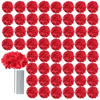 Long-Lasting Red Hydrangea Centerpieces - 65pcs