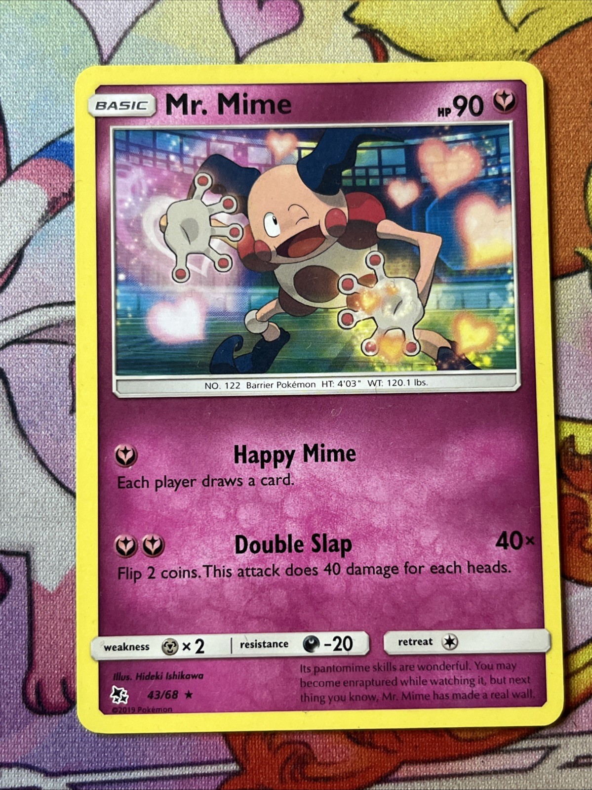 Mr. Mime 43/68 Rare Hidden Fates Sun & Moon Pokemon Card LP