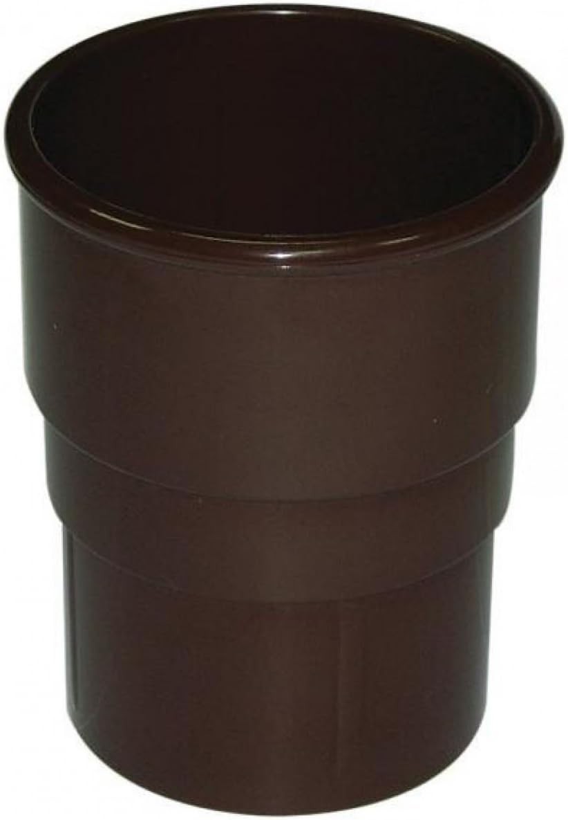 FLOPLAST 68mm Round Gutter Pipe Socket - Brown