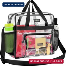 MAY TREE Clear Bag for Stadium Events, 12 5.5 12 Clear Tote Lunch Bag with Non