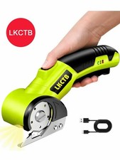 LKCTB Electric Scissors, Cardboard Cutter With LED Light, 2000mAh Battery green