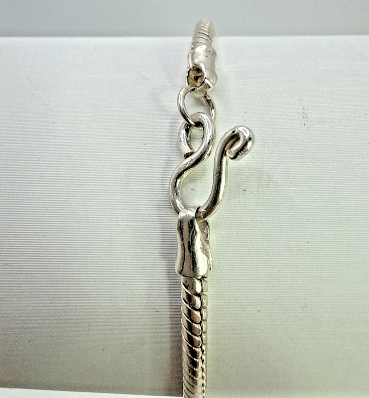 Solid .925 Sterling Silver 8" Custom Link 'Snake"… - image 4