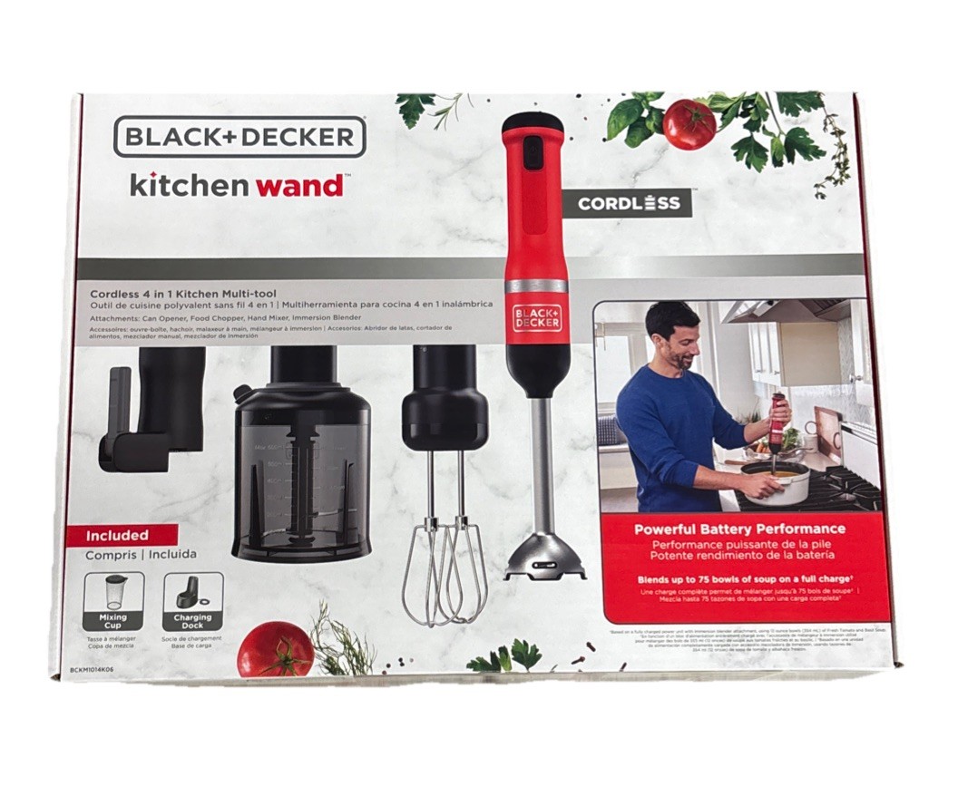 Black & Decker Kitchen Wand Cordless Blender 4in1 Kitchen Multi-Tool BCKM1014K06