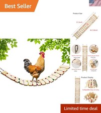 Chicken Coop Toy - Natural Wood Chicken Ladder, Swing, Perch for Hens, Poultr...
