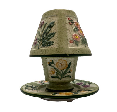 Yankee Candle Garden Flower Tea Light Candle Holder, Shade and Plate New!