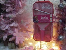 Barbie 7-Piece Pickleball Set 2 Wood Paddles 2 Sleeves 2 Pickleballs Carry Case