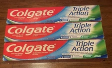 Colgate Triple Action Mint Flavor Toothpaste, 3 Pack of 2.5oz