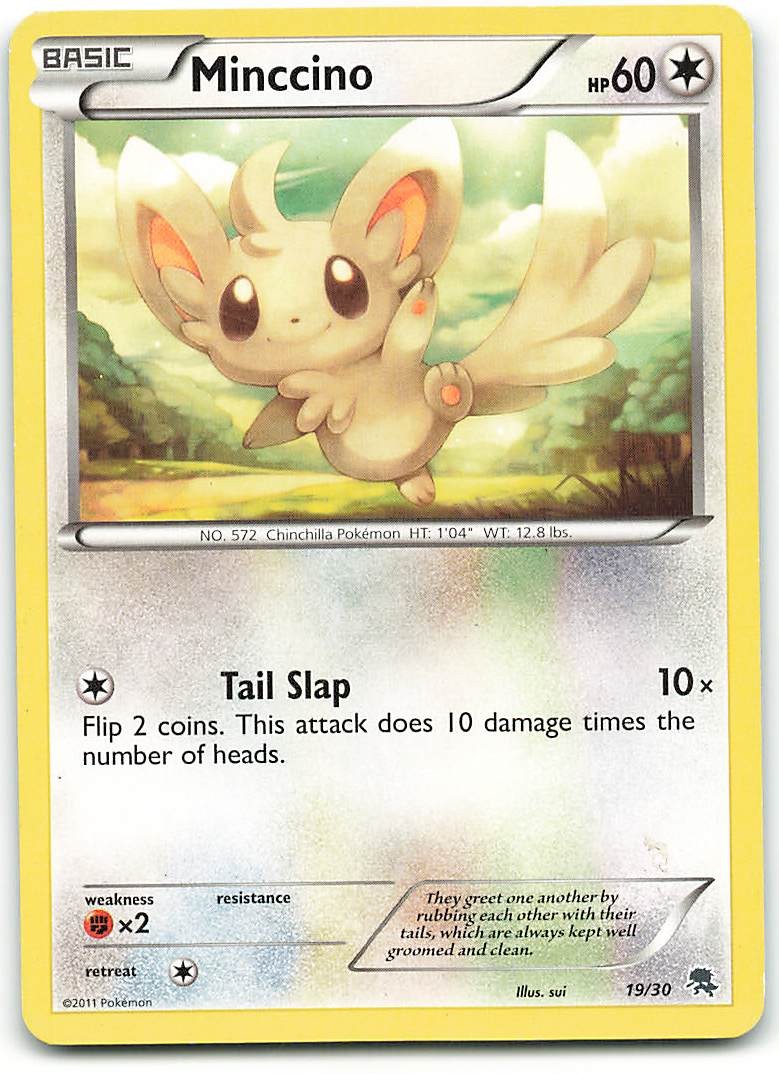 Minccino (#19) 19/30 Common BW Trainer Kit: Excadrill & Zoroark Pokemon