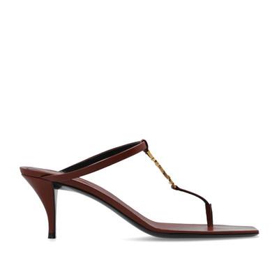 Saint Laurent Cassandra Mule Heel Brown