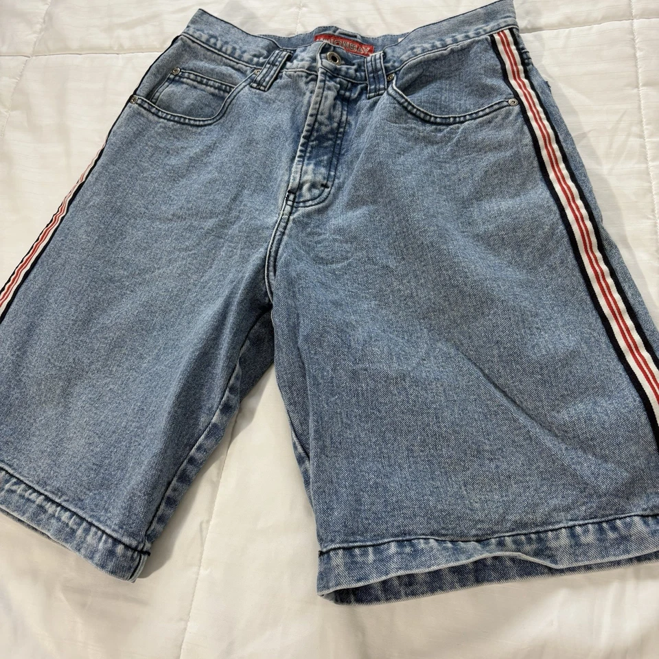 Pantalones Cortos Vaqueros Vintage Años 90 UNIONBAY Azul Denim Para Hombre Talla 31 Rayas Retro Algodón Foto 3 de 4