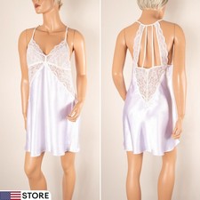 IN BLOOM by Jonquil Lingerie Slip XL White Soft Satin Wedding Babydoll Lace
