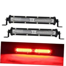 Ultra Slim Single Row LED Offroad Driving Fog Lights Bar Hunting Fishing Red