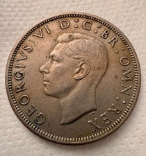 1950 British Half Crown Coin King George VI