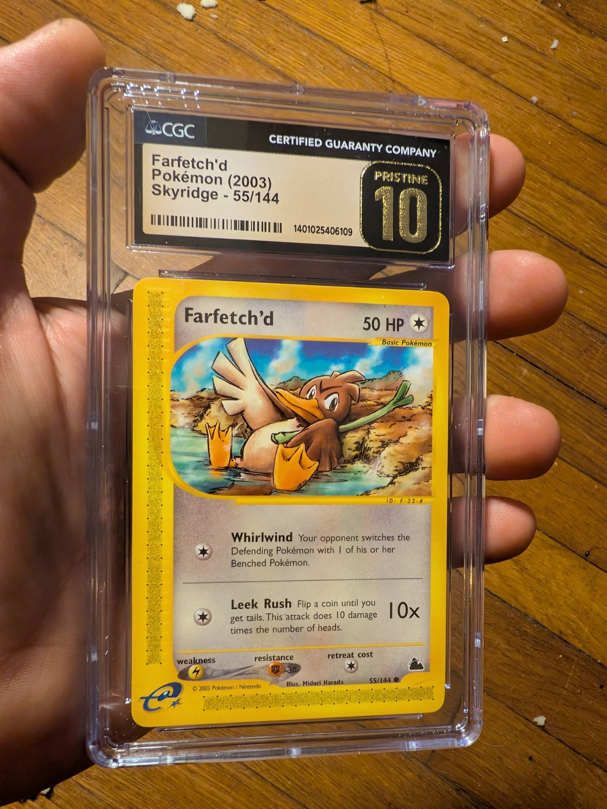 (POP 3) CGC 10 PRISTINE 2003 Pokemon Skyridge Farfetch'd 55/144 Card