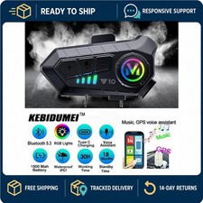 Motorcycle Helmet Bluetooth Headset Handsfree IPX6 1000mAh with Ambient Light