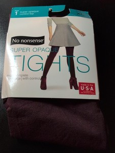 1 Pair No Nonsense Super Opaque Control Top Tights New Size XL Color Port Royale