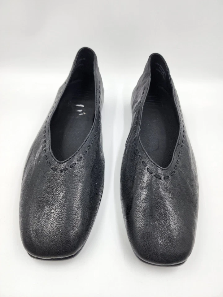 Frye Claire Black Square Toe Leather Flats Women's Size US 10M EU 42 MSRP $198 - Image 3 of 4