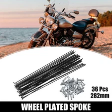 36 Pcs Bicycle Steel Spokes 14G 282mm Length with Nipples for Most Bicycle