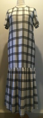 Urban Threads Karokleid fallender Saum gesmokt Midi 10 UK neu mit Etikett £42 Multi oder weiß