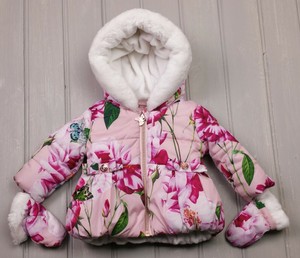 baby girl coat with mittens