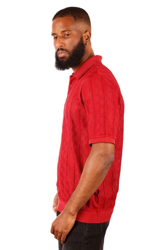 Barabas Men's French Crochet Floral Short Sleeve Polo Shirts 3P18 - 第 20/37 張圖片