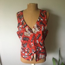 Vintage Nicole Miller Johnston Murphy Silk Vest, S/M, 1992