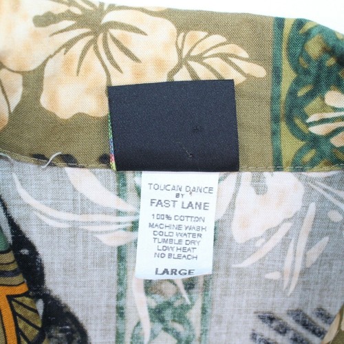 Toucan Dance Large Hibiscus Marlin Tapa Island Pattern Hawaiian Aloha Shirt Tiki - Picture 5 of 11