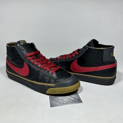 Nike Blazer Mid Zoo York Black Red Olive Gold Vintage 2003 306800-061 Mens sz 12