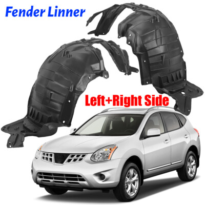 Front Driver & Passenger Side Fender Liner Set w/ Clips For 2008-2013 Rogue