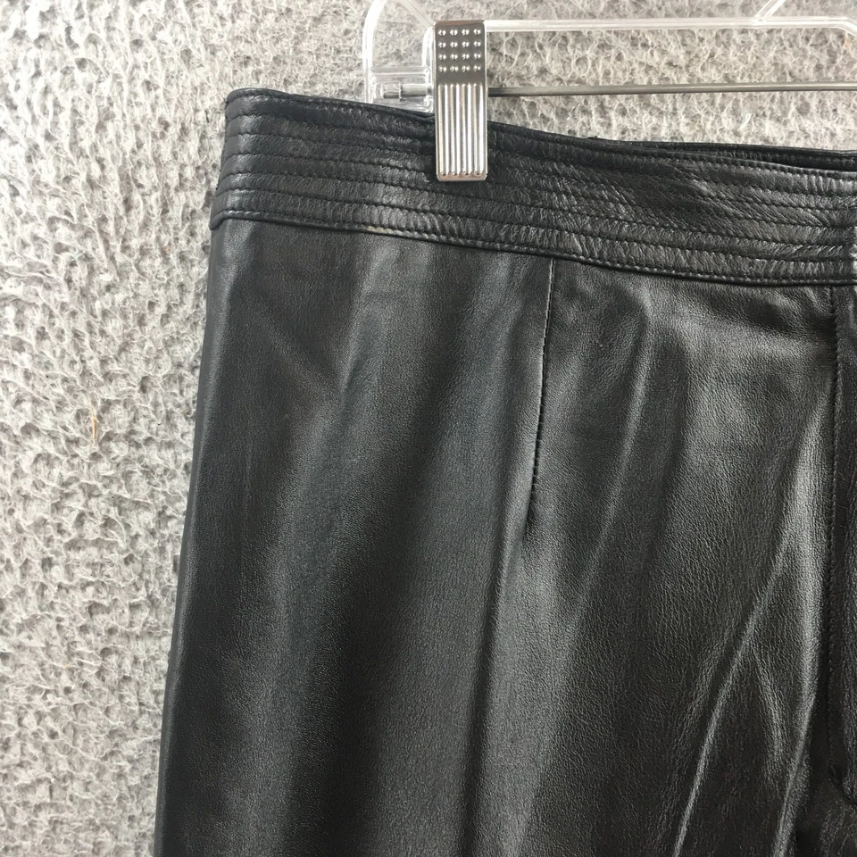 Pantalones de cuero Sutton Studio para mujer 16 W (real 36X29) negros tiro alto informales cremallera Foto 3 de 4
