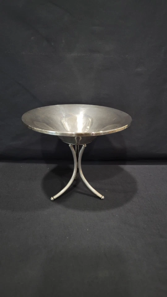 Plato de compota trípode vintage con peso esterlina FISHER #920 Foto 4 de 4