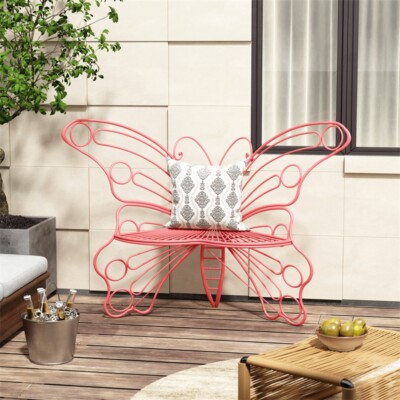 Metal Garden Bench Butterfly Chair Yard Garden Decor Antique - Main Image