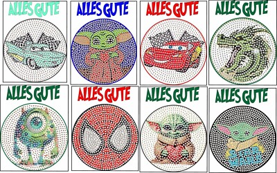 Diamond Painting * A6 Klappkarten für  EIGENEN runden RESTSTEINE, für Jungs
