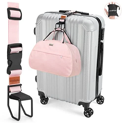 Pink luggage cheap strap