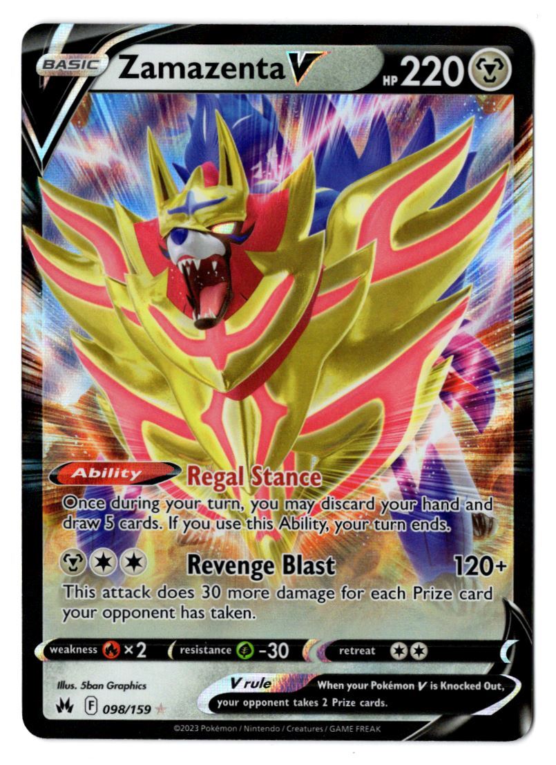 Pokemon TCG Crown Zenith Zamazenta V #98