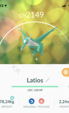Shiny Latios Pokemon Gen3 Go Registered/30 Day Pok mon Hoenn Legendary Read Desc