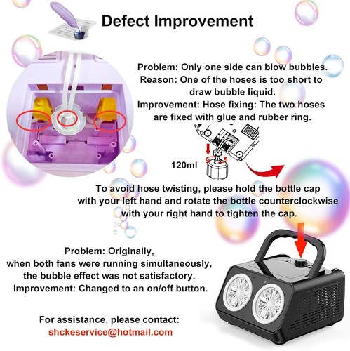 Automatic Bubble Machine with Dual Fans – 20,000+ Bubbles/Min – USB/Battery Oper - Picture 9 of 9